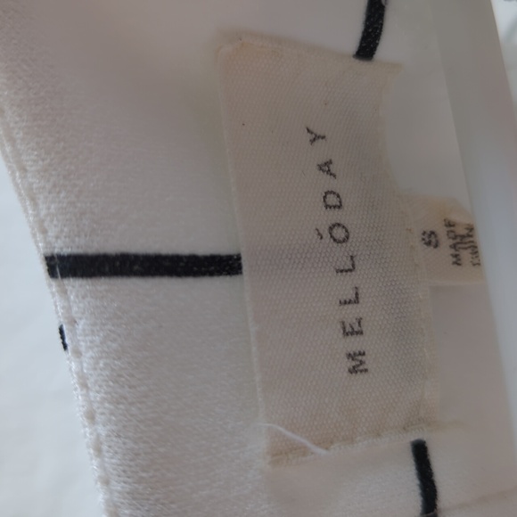 LAST CHANCE! Must go! - MELLODAY blouse in White Black windowpane - Picture 2 of 3